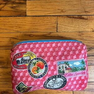 Estee Lauder Pink Travel Patch Cosmetic Bag